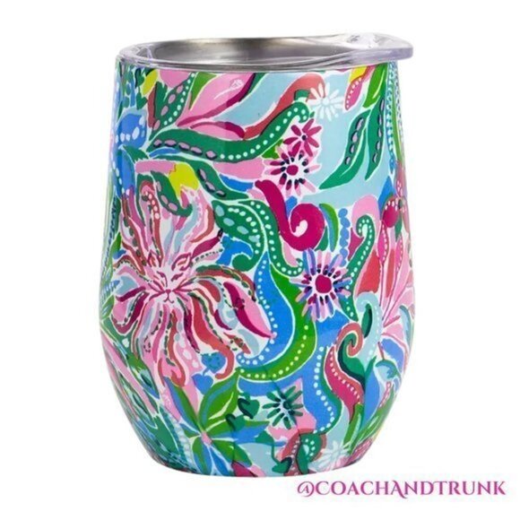 NWT 2 PCS LILLY PULITZER Stainless Steel Tumblers Turquoise Oasis Golden Hour - Picture 4 of 9